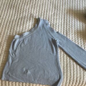 Nine West Off-the-Shoulder Light Gray Sweater